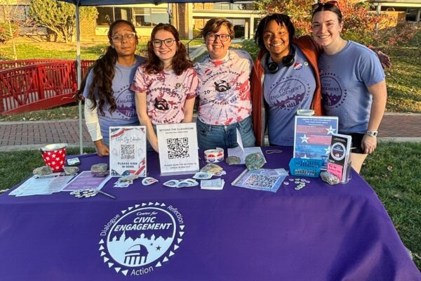 Center for Civic Engagement student at a voting-related event in 2024.