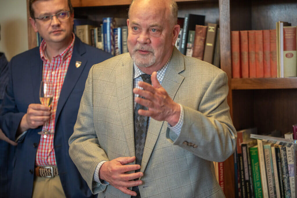 Jeff Harding '81 at the naming ceremony for the Harding Library of Law & History at Shenandoah University.