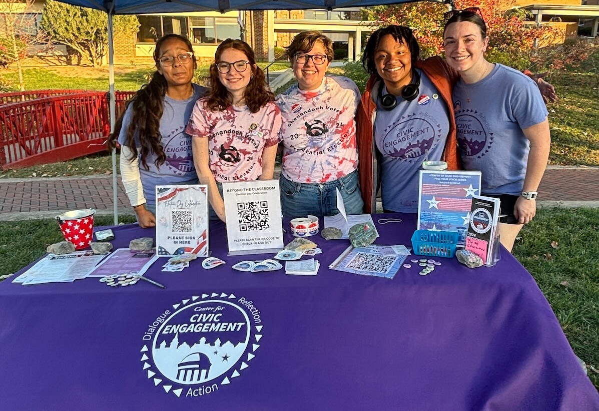 Center for Civic Engagement student at a voting-related event in 2024.