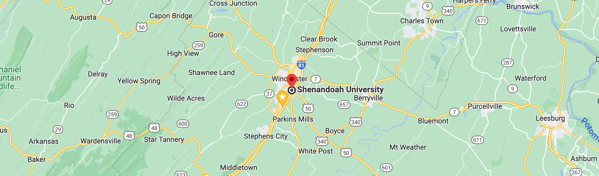 Directions to Shenandoah Shenandoah University