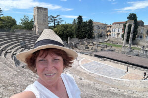 Carolyn Coulson at the Roman Theatre in Arles, France