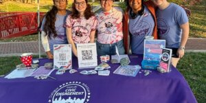 Center for Civic Engagement student at a voting-related event in 2024.