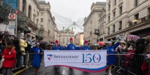 Shenandoah University's Marching Band performs in London's New Year's Day Parade.